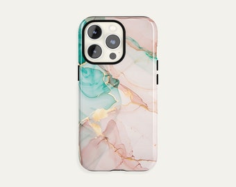 Abstract Marble Phone Case Alcohol Ink Neutral Modern Minimalist Artistic Luxury Gift