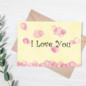 I Love You Card, Digital Love Card, Dreamy Love Card, Valentine&#39;s Day Card, Wedding Anniversary Card, Printable Anniversary Card
