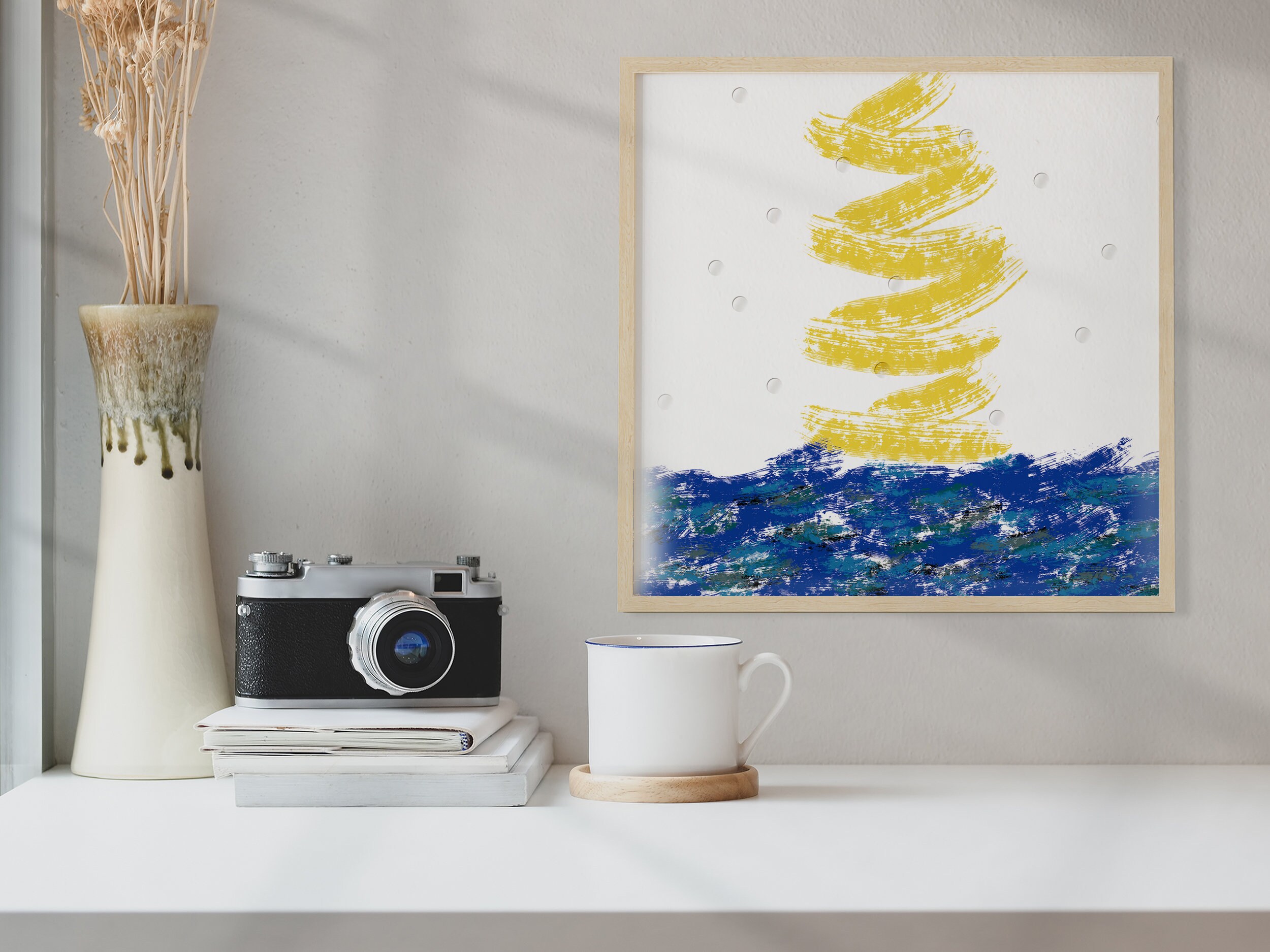 Gelbes Licht Wassertropfen Meer verträumte Trost Kunst | Etsy