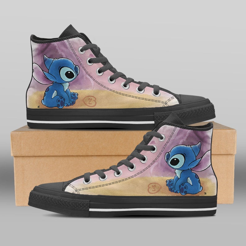 Casual Shoes Custom Movie Shoes Custom High Top Disney Printable Shoes Lilo And Stitch Custom High Top Stitch Custom Canvas Shoes