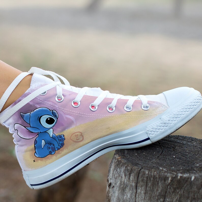 Casual Shoes Custom Movie Shoes Custom High Top Disney Printable Shoes Lilo And Stitch Custom High Top Stitch Custom Canvas Shoes