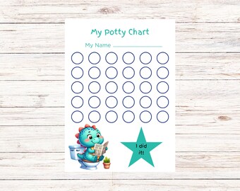Dinosaurier Töpfchen Training Belohnungstabelle: Sticker Tracker Digitaler Download