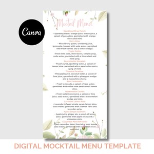 Baby in Bloom Drinks Menu, Floral Canva Template, Editable Baby Shower Beverage Sign, Garden Party Decor, Girls Sprinkle Party Decor E1