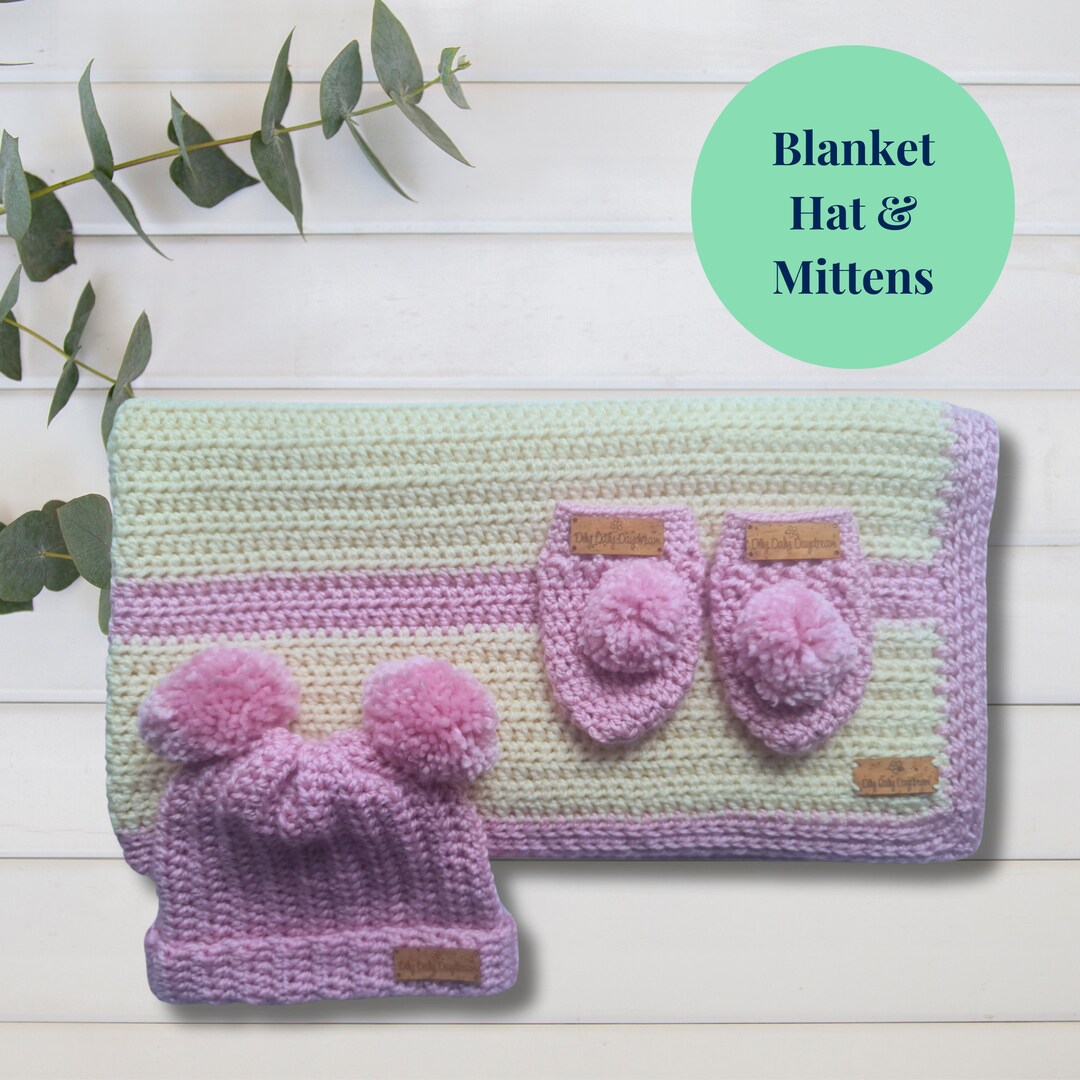 Hand Knitted Luxury Baby Blanket for Little Girl, Baby Shower Gift for