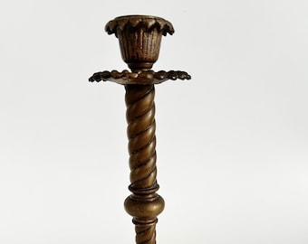 Antique Ornate Brass Candlestick Holder