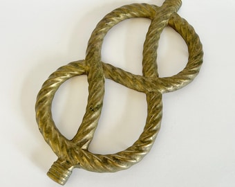 Vintage Brass Nautical Love Knot Trivet Mid Century