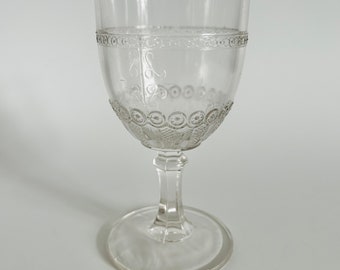 Rare 1880's Nova Scotia Glass Tandem Pattern Goblet