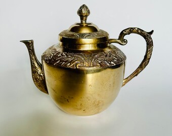 Vintage Solid Brass Korean Tea Pot