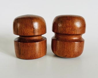 Vintage Wooden Mid Century Modern Salt and Pepper Shakers