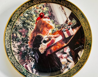 Limited Edition "Dear Santa" Collectible Christmas Plate - Artist Sandra Kuck - Signed and Numbered