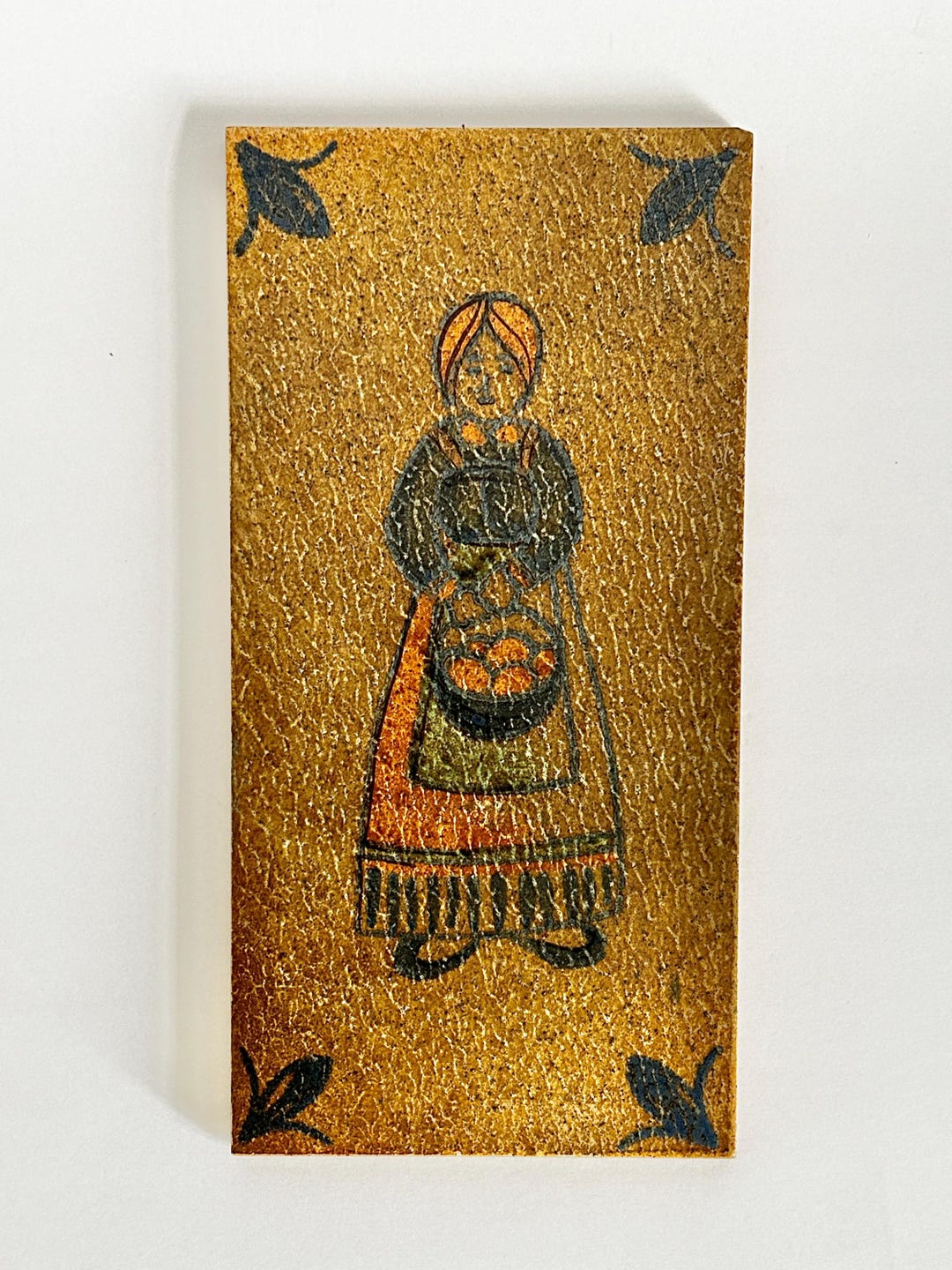 Vintage Scandinavian Folk Art Tile – Mid Century Ceramic Wall Art - Etsy