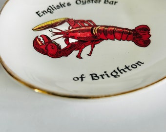 Vintage Trinket Souvenir Dish - English's Oyster Bar of Brighton England - Lobster