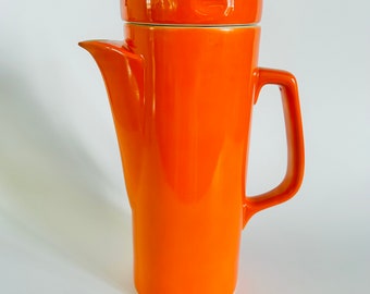 Vintage Larado Tackett MCM Orange Coffee Tea Pot