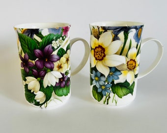 Set of 2 Vintage St. George Floral Mugs