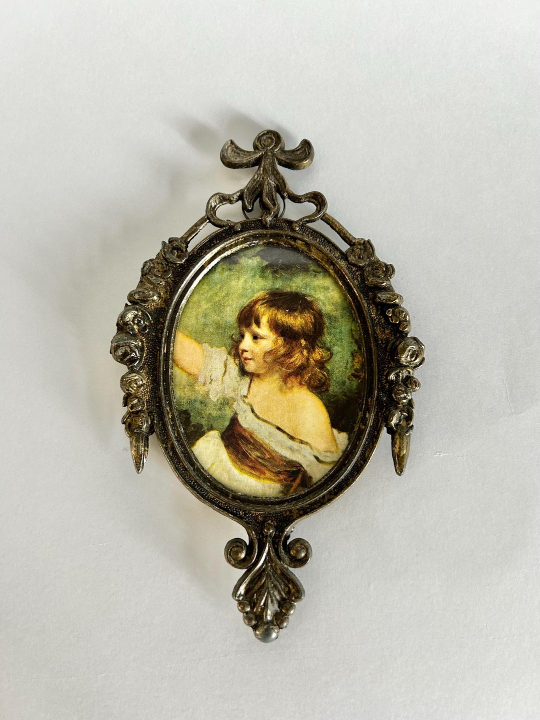 Vintage Ornate Metal Oval Frame Made in Italy - Etsy