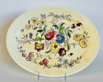 Vintage Vernon Kilns Hand Painted May Flower Serving Platter