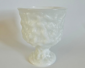 Vintage E.O. Brody Milk Glass Pedestal Vase