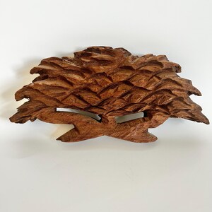 Vintage 1970s Hand Carved Wooden 3D Tree Wall Art