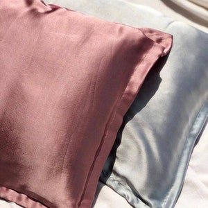 Funda de almohada de seda de morera para cabello y piel, fabricada en  Estados Unidos, fundas de almohada de seda real de 22 Momme, tamaño  estándar con