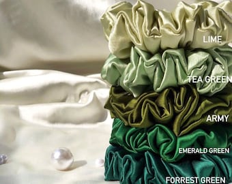 Pure Mulberry Silk scrunchie  -Set - Silk Scrunchies - Hair Accessories - Ponytail scrunchie  -  bridesmaid proposal - holiday gift -
