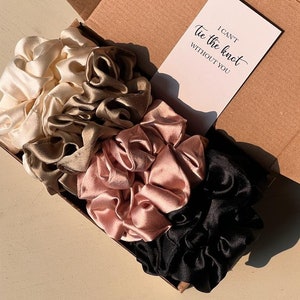 Pure Mulberry Silk scrunchies  - wedding - proposal box - Ponytail scrunchie - bridesmaid gift - 100% mulberry -