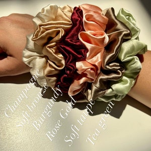 Pure Mulberry Silk scrunchie Set Silk Scrunchies Hair Accessories Ponytail scrunchie bridesmaid gift Bridesmaid proposal image 8