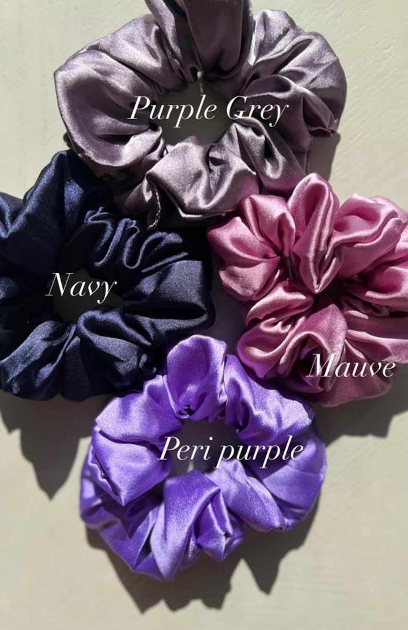 Pure Mulberry Silk scrunchie Set Silk Scrunchies Hair Accessories Ponytail scrunchie bridesmaid gift Bridesmaid proposal image 9