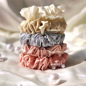 Pure Mulberry Silk scrunchies  - wedding - proposal box - Ponytail scrunchie - bridesmaid gift - 100% mulberry -