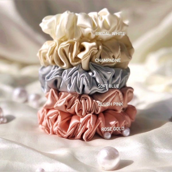 Pure Mulberry Silk scrunchies  - wedding - proposal box - Ponytail scrunchie - bridesmaid gift - 100% mulberry -