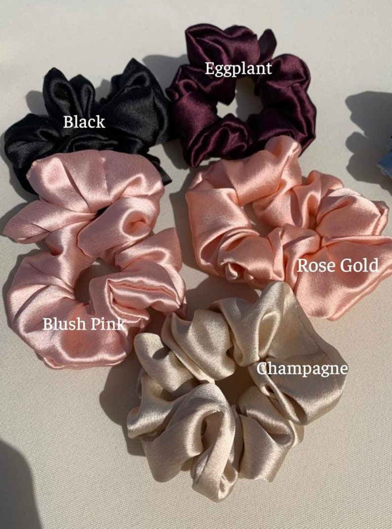 Pure Mulberry Silk scrunchie Set Silk Scrunchies Hair Accessories Ponytail scrunchie bridesmaid gift Bridesmaid proposal image 3