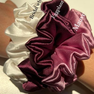 Reine Maulbeerseide Scrunchie Scrunchie Set Pferdeschwanz Scrunchie 100% Maulbeere Brautjungfer Geschenk Weihnachtsgeschenk Bild 3