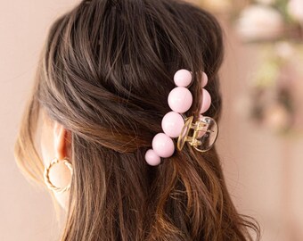 Pink Pearl Hair Claw Clips | Thick Hair Clip | Large Hair Clip | Bun Clip | Durable Clip | Gift for her | Hair accessories