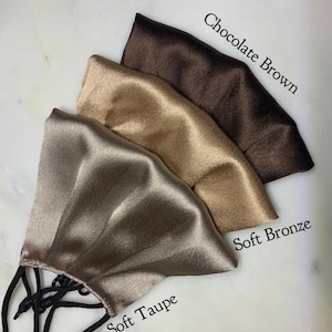 100% Mulberry  Silk Face Mask - Adjustable - Wedding Mask -  Free CANADA, USA Shipping - Soft face mask  - Double Layered - Pleated Mask