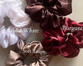 Scrunchies en soie de mûrier pur - Accessoires pour cheveux - Ponytail scrunchie - Scrunchie Set - cadeau de demoiselle d’honneur