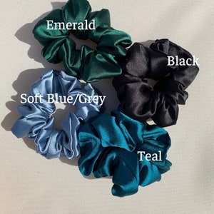 Pure Mulberry Silk scrunchie Set Silk Scrunchies Hair Accessories Ponytail scrunchie bridesmaid gift Bridesmaid proposal image 4