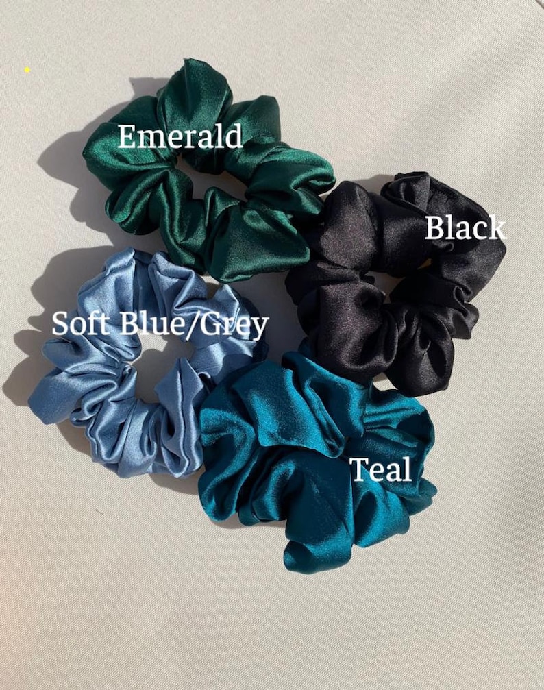 Pure Mulberry Silk scrunchie Set Silk Scrunchies Hair Accessories Ponytail scrunchie bridesmaid gift Bridesmaid proposal image 4