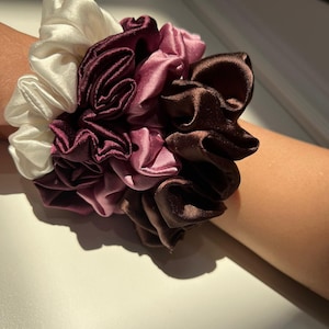 Pure Mulberry Silk scrunchie - Scrunchie Set - Ponytail scrunchie - 100% mulberry -  bridesmaid gift - holiday gift -