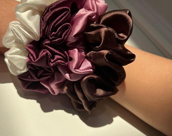 Pure Mulberry Silk scrunchie - Scrunchie Set - Ponytail scrunchie - 100% mulberry -  bridesmaid gift - holiday gift -