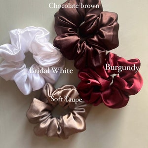 Pure Mulberry Silk scrunchie Set Silk Scrunchies Hair Accessories Ponytail scrunchie bridesmaid gift Bridesmaid proposal image 5