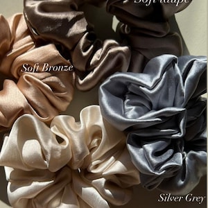 Pure Mulberry Silk scrunchie Set Silk Scrunchies Hair Accessories Ponytail scrunchie bridesmaid gift Bridesmaid proposal image 7