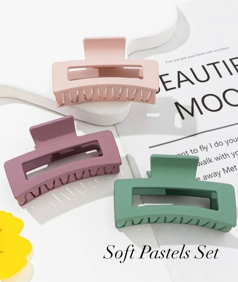 Set of 4 Hair Claw Clips Thick Hair Clip Large Hair Clip Etsy Canada