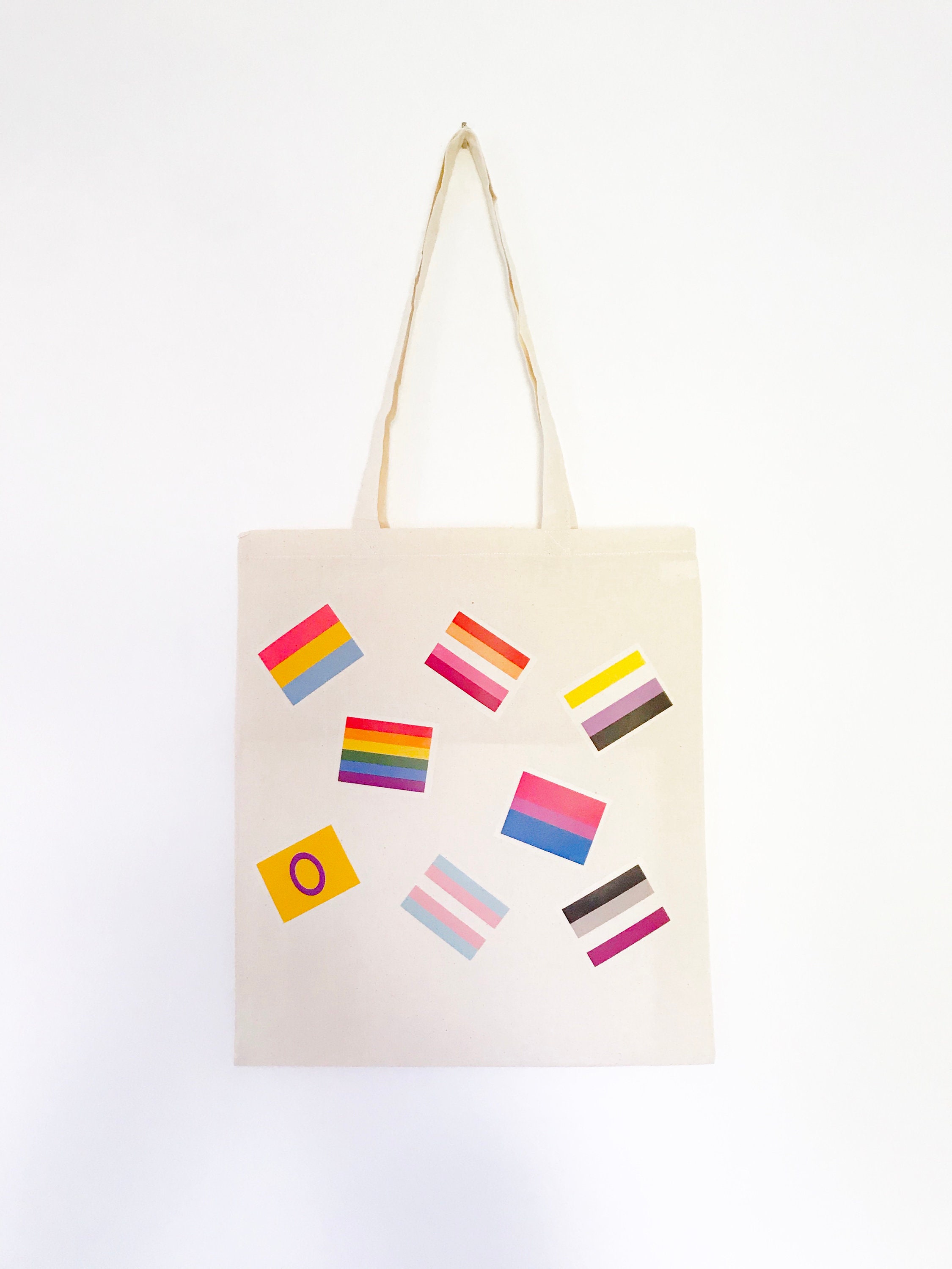 Pride Flags Tote Bag Natural Cotton Tote Bag LGBTQ Etsy