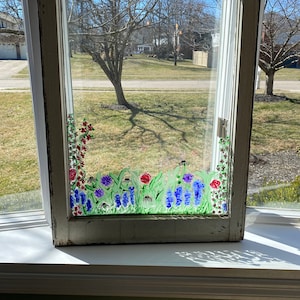 hand painted antique window