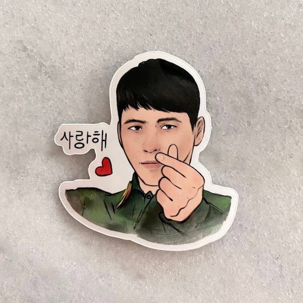 Crash Landing on You Captain Ri Korean Heart Sticker