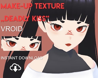 VTuber Makeup "Deadly kiss" - VROID (1.4.2) Textuur "FacePaint" + "Lippen" | VTuber-accessoire