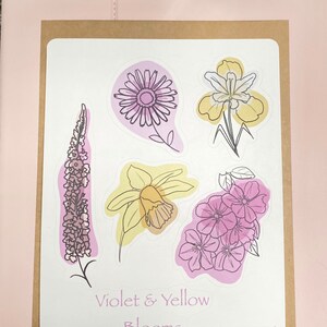 Fleurs violettes et jaunes | Bullet Journal | Planificateur | mat