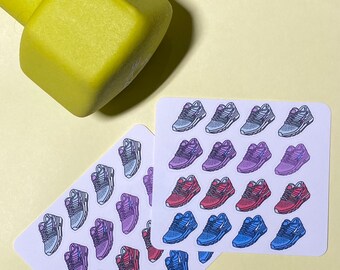 Sneaker sticker sheet,  walking tracker, planner, bullet journal kiss cut stickers | Standard Matte