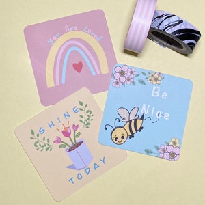 Cartes de notes | note de motivation | Cartes de boîte à lunch pour enfants | Dos blanc vierge