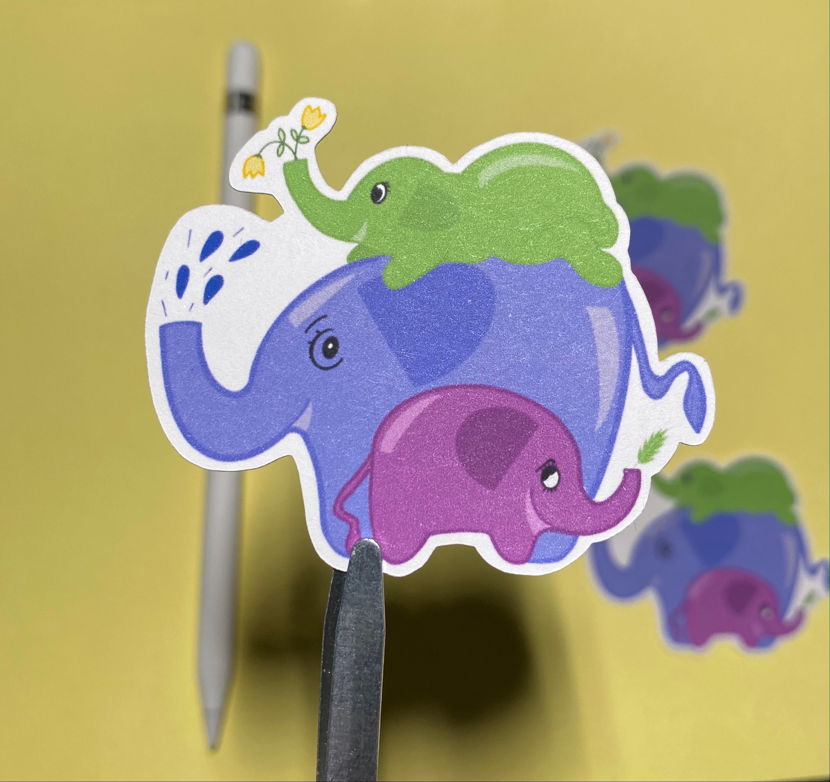 Playful Elephants Sticker Journal Scrapbook Planner Etsy