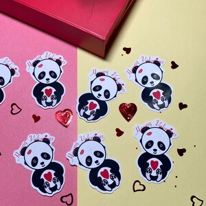 Sticker Saint-Valentin ours panda / Bullet Journal / Agenda / Joint d'enveloppe / Papeterie / Scrapbooking